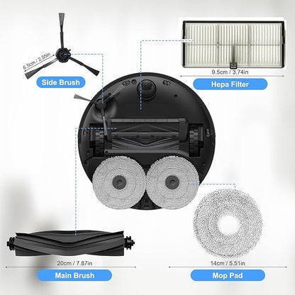 Accessories for Dreame L10s Ultra Heat and Gen 2 ONLY X30 Ultra Mova E30 mops/Wipes X6; dust Bag X4; Filter HEPA X4; Main Brushes X2; Side Brushes X4 Spare Parts