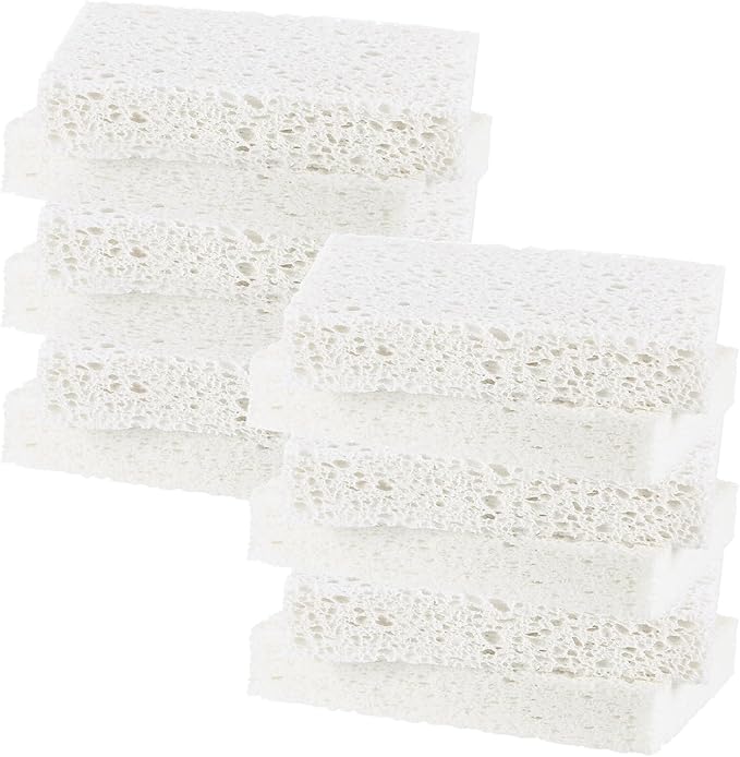 12-Pack Kitchen Sponges, Condense Eco Cellulose Non-Scratch Scrub Heavy Sponge for Kitchen/Household/Bathroom, Clean Tough Messes Dish Scrubber [White]