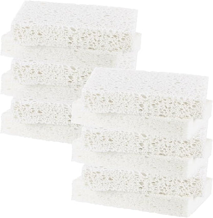12-Pack Kitchen Sponges, Condense Eco Cellulose Non-Scratch Scrub Heavy Sponge for Kitchen/Household/Bathroom, Clean Tough Messes Dish Scrubber [White]