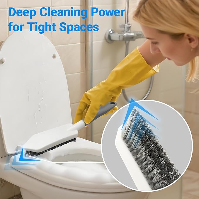 2 Pack Heavy Duty Scrub Brush Set with Hard Bristle, Cleaning Brush Designed for Bathroom, Shower, Bathtub, Tub, Carpet, Floor, Grout, Tile