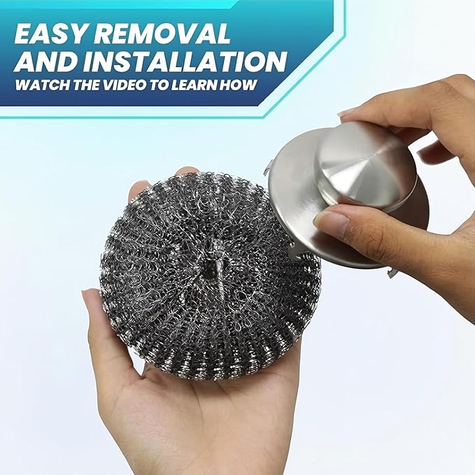 Steel Wool Scrubber Dish Brush Set with Handle, Deep Cleaning Scrubber Set Dish Brush for Cleaning Pans, Grills, Stoves (A)