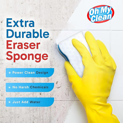 (25 Pack) Extra Durable Eraser Sponge - Extra Thick, Long Lasting, Premium Melamine Sponges in Bulk - Multi-Purpose Power Scrubber - Bathroom, Kitchen, Floor, Bathtub, Toilet, Baseboard, Wall Cleaner