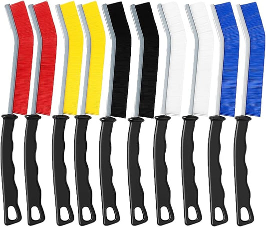 Crevice Cleaning Brush Set, 10-Pack Detail Brushes for Tight Spaces, Window Tracks, Gaps, Bathroom & Toilet, Strong Bristle Narrow Crevice Scrub Brushes for Home Cleaning