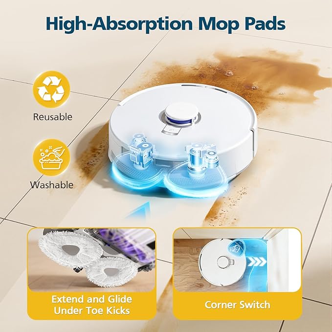 25-Pack Freo Z10 Replacement Parts Accessories for Narwal Freo Z10 / Freo Z10 Ultra Vacuum Cleaner, Include 2 Roller Brushes, 6 Side Brushes, 4 Filters, 6 Mop Pads, 6 Dust Bags and 1 Cleaning Brush