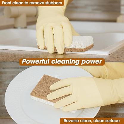 10 Pack Nature Dish Sponge - Natural Kitchen Sponge - Coconut Fiber and Wood Cellulose Scrubber