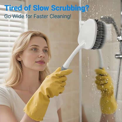 2 Pack Heavy Duty Scrub Brush Set with Hard Bristle, Cleaning Brush Designed for Bathroom, Shower, Bathtub, Tub, Carpet, Floor, Grout, Tile