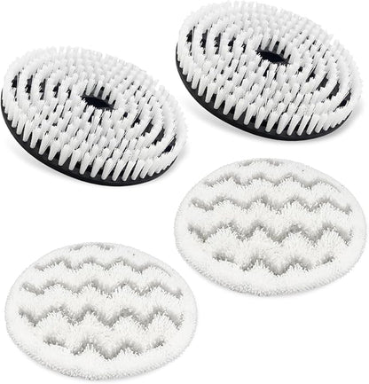 Steam Mop Replacement Brush Head and Scrub White Fit for Shark Steam Mop S7000 S7001 Series Deep Cleaning, 4Pcs