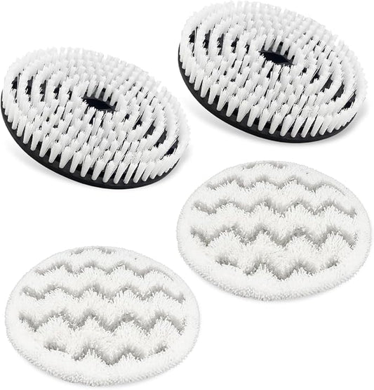 Steam Mop Replacement Brush Head and Scrub White Fit for Shark Steam Mop S7000 S7001 Series Deep Cleaning, 4Pcs