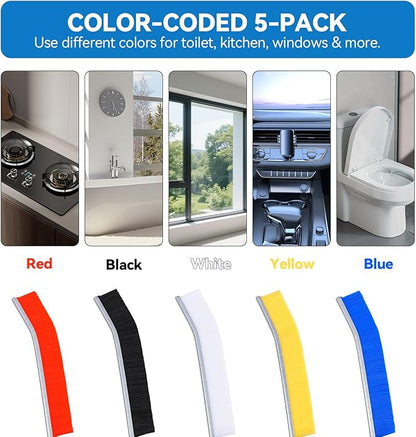 Crevice Cleaning Brush Set, 10-Pack Detail Brushes for Tight Spaces, Window Tracks, Gaps, Bathroom & Toilet, Strong Bristle Narrow Crevice Scrub Brushes for Home Cleaning