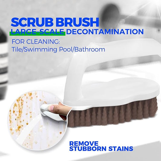 Holikme 7 Pack Deep Cleaning Brush Set, Scrub Brush, Grout Brush, Pool Brush, Scrub Pads with Scraper Tip Scouring Pads, for Pool Walls, Bathroom, Floor, Tub, Shower and Kitchen Surface (Brown)