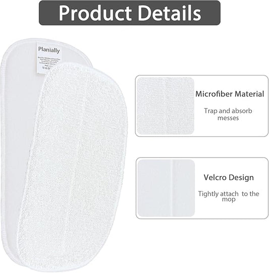 Reusable Steam Mop Pads Set, 5 Pack Steam Mop Pads & 5 Universal Microfiber Cloths, Compatible with KGHKGH, Sprobil, Rvwsx Steam Mops or Cleaners, Washable Replacement Pads for Floor Cleaning