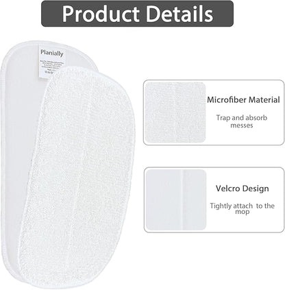 Reusable Steam Mop Pads Set, 6 Pack Steam Mop Pads & 2 Universal Microfiber Cloths, Compatible with KGHKGH, Sprobil, Rvwsx Steam Mops or Cleaners, Washable Replacement Pads for Floor Cleaning