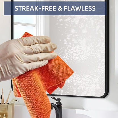 & PLUSH Microfiber Cleaning Cloth Roll - 85 Pack, Tear Away Microfiber Towels, 12" x 12", Reusable, Washable, Streak Free, Ultra Absorbent Dish Rags for Car, Home, Garage or Shop (Orange)
