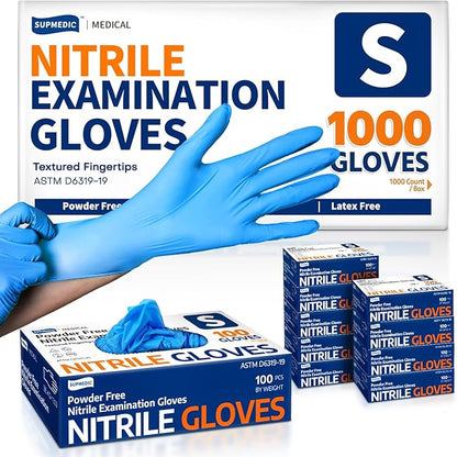 Medical Soft Max™ Nitrile Exam Gloves, 1000 Pcs Latex-Free Powder-Free Food Safe Clean Cooking Disposable Glove Blue