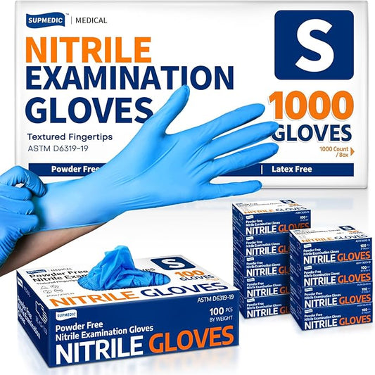 Medical Soft Max™ Nitrile Exam Gloves, 1000 Pcs Latex-Free Powder-Free Food Safe Clean Cooking Disposable Glove Blue