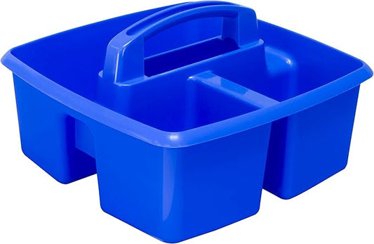 Storex 3-Compartment Small Caddy – Multipurpose Classroom Organizer with Handle, Assorted STEAM Colors, 6-Pack (00940A06C)