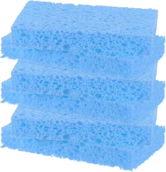 6-Pack Kitchen Sponges, Condense Eco Cellulose Non-Scratch Scrub Heavy Sponge for Kitchen/Household/Bathroom, Clean Tough Messes Dish Scrubber [Blue]