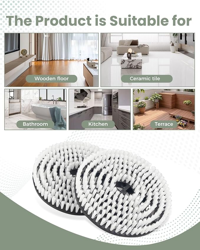 Steam Mop Replacement Brush Head and Scrub White Fit for Shark Steam Mop S7000 S7001 Series Deep Cleaning, 4Pcs