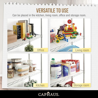 CAPHAUS NSF Commercial Grade Heavy Duty Wire Shelving w/Wheels, Leveling Feet & Liners, Storage Metal Shelf, Garage Shelving Storage, Utility Wire Rack Storage Shelves, 60 x 18 x 76 4-Tier w/Liner