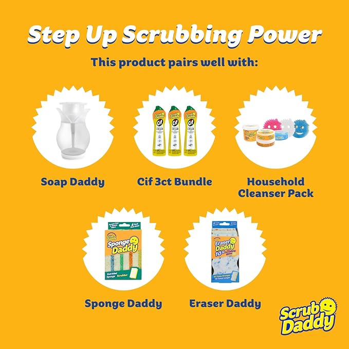Scrub Daddy 6 Kitchen Sponges & 1 Daddy Caddy Dish Sponge Holder - BPA Free & Made with Polymer Foam - Stain & Odor Resistant, Scratch-Free Multipurpose Scrubbers
