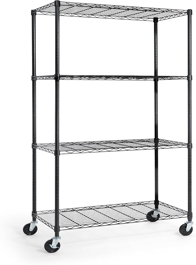 CAPHAUS NSF Commercial Grade Heavy Duty Wire Shelving w/Wheels, Leveling Feet & Liners, Storage Metal Shelf, Garage Shelving Storage, Utility Wire Rack Storage Shelves, 36 x 18 x 76 4-Tier No Liner