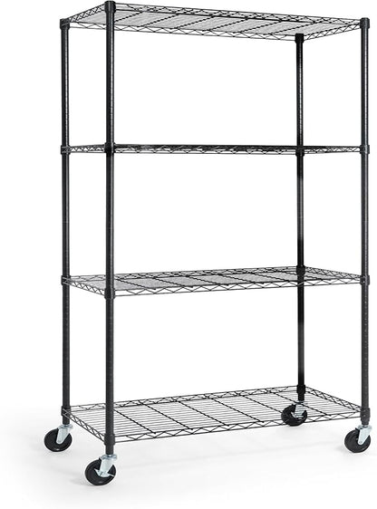 CAPHAUS NSF Commercial Grade Heavy Duty Wire Shelving w/Wheels, Leveling Feet & Liners, Storage Metal Shelf, Garage Shelving Storage, Utility Wire Rack Storage Shelves, 36 x 18 x 76 4-Tier No Liner