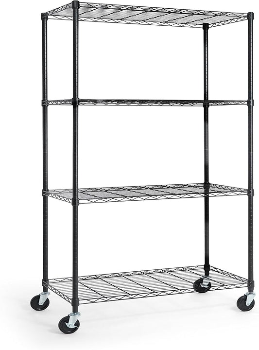 CAPHAUS NSF Commercial Grade Heavy Duty Wire Shelving w/Wheels, Leveling Feet & Liners, Storage Metal Shelf, Garage Shelving Storage, Utility Wire Rack Storage Shelves, 36 x 18 x 76 4-Tier No Liner