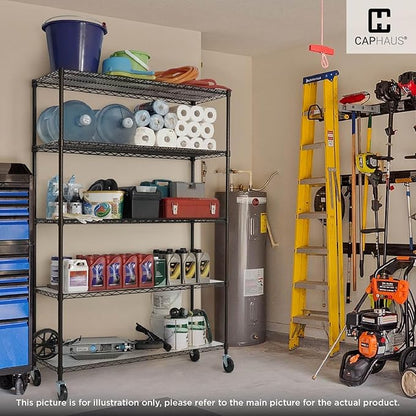 CAPHAUS NSF Commercial Grade Heavy Duty Wire Shelving w/Wheels, Leveling Feet & Liners, Storage Metal Shelf, Garage Shelving Storage, Utility Wire Rack Storage Shelves, 36 x 18 x 76 4-Tier No Liner