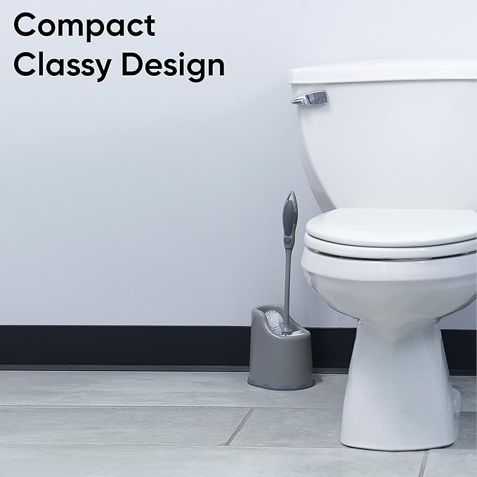 Superio Toilet Brush and Holder (1 Pack) Toilet Scrubber Bowl Cleaner Brushes Wand, Toilets Brush with Holder Caddy, Bathroom Cleaning Brush, Bowl Brush Set