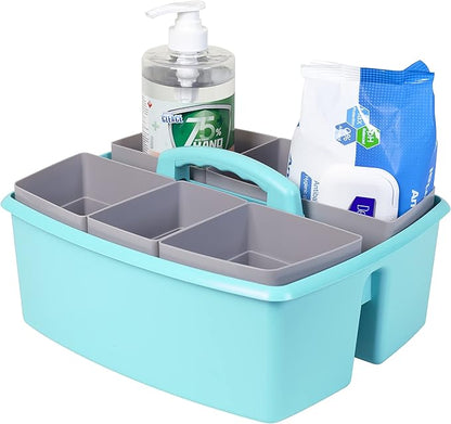 Storex Large Classroom Caddy with Cups, 13 x 11 x 6.575 Inches, Teal, Case of 2 (00984U02C)