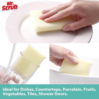 Sponges Kitchen Scrub Dish Sponge Scouring Pad, 96 Pads Cleaning Brush Dishwasher Soap Supplies, Dishwashing Dinnerware Towels Sink Pan Pot Cloth Rags Holder Bathroom Bathtub