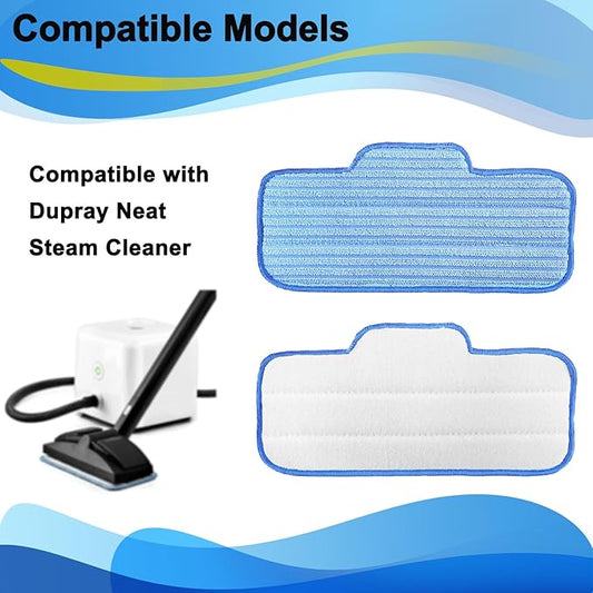 10 Pack Replacement Steam Mop Pads Compatible with Dupray Neat Steam Cleaner Microfiber Cloths Steam Mop Pads Washable Mop Pads