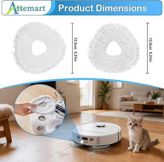 8 Pcs Z10 Mop Pads Compatible with Narwal Freo Pro/Z10 Ultra/X10 Pro/X Ultra/Z Ultra/J3/J4 Robot Vacuum Cleaner, Microfiber Washable Reusable Mopping Pads White
