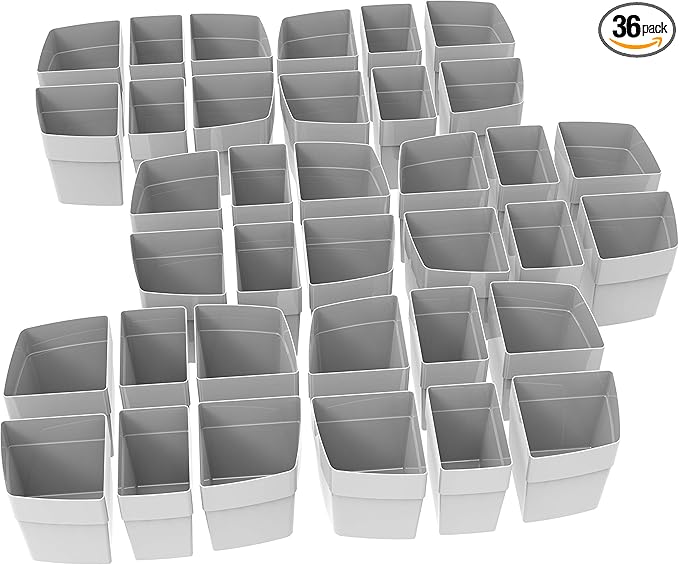 Storex Sorting Cups for Large Craft Caddy (Sold Separately), 36-Pack, Gray (00980A06C)
