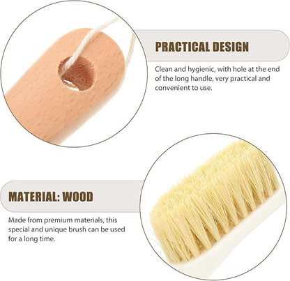 Multi-use Kitchen Dish Brush Set 2pcs with Wood Handle Tampico Bristle Pot Scrubber for Household Cleaning Portable Dish Brush and Pans