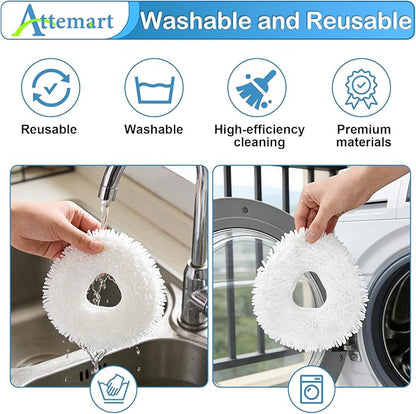 8 Pcs Z10 Mop Pads Compatible with Narwal Freo Pro/Z10 Ultra/X10 Pro/X Ultra/Z Ultra/J3/J4 Robot Vacuum Cleaner, Microfiber Washable Reusable Mopping Pads White