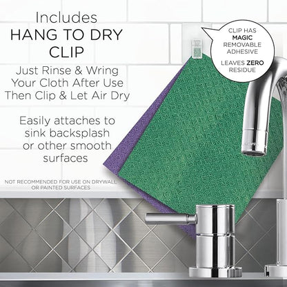 LOLA Swedish Dishcloths for Kitchen 20 Sheets, Biodegradable & Compostable Reusable Paper Towel Cleaning Cloths Zero Waste No Odor Washing Dishes Ultra Absorbent Cellulose Sponge Towel Made in Germany