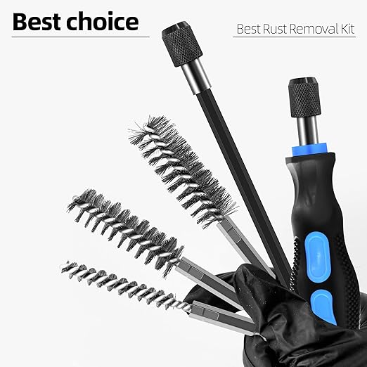 18Pcs Wire Brush Drill Attachments, Stainless Steel Wire Brush Bore Cleaning Brush Set for Power Drill Impact Driver, Abrasive Drill Wire Brush with 1/4" Hex Shank and Tool Bag