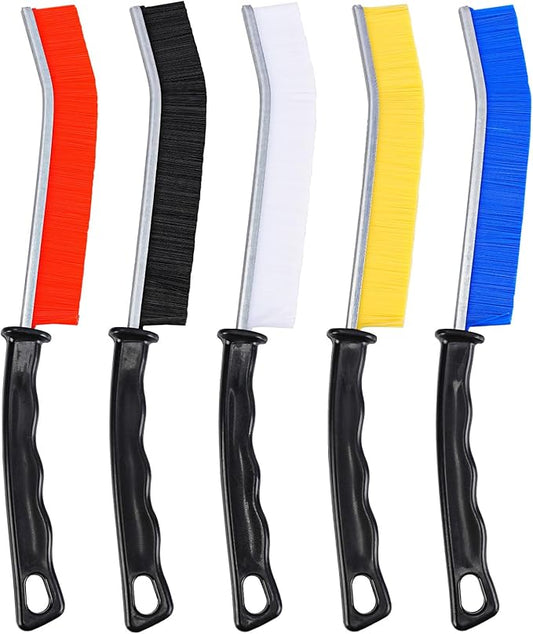 Crevice Cleaning Brush Set, 5-Pack Detail Brushes for Tight Spaces, Window Tracks, Gaps, Bathroom & Toilet, Strong Bristle Narrow Crevice Scrub Brushes for Home Cleaning