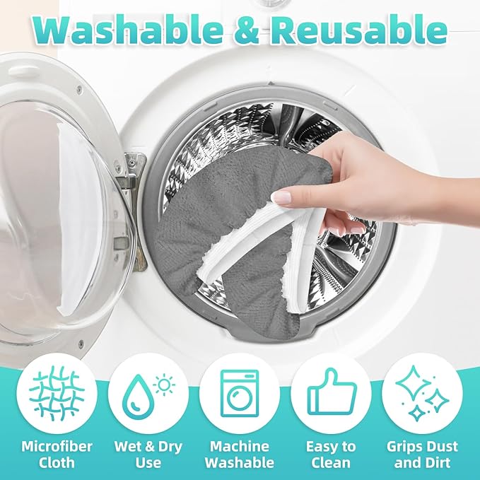 10 Pack Microfiber Cloth for Handheld Steam Shot, Steam Cleaner Accessories, Reusable Washable Steam Mop Pads Compatible with Most of Handheld Steam Shot/Cleaners （Grey）