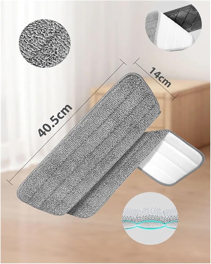 Microfiber Spray Mop 6pcs Replacement Pads，Compatible for Floor Cleaning Mops Heads Washable Reusable Flat Refills