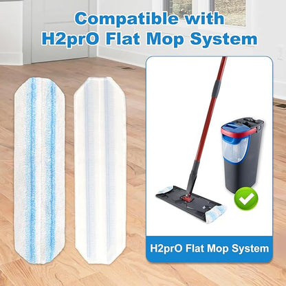 3PCS Replacement Mop Pads for O-Cedar H2prO Flat Mop System, ,Microfiber Mop Pad Easy Clean For All Hard Floors,Reusable & Machine Washable