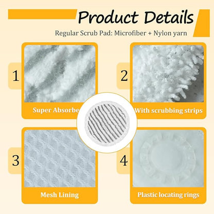 S7000 Replacement Steam Mop Pads for Shark S7001 S8201 S7000AMZ S8001 S7000 S7001TGT S7005 S7020 steam and Scrub mop Frosted Pad with Serrated Locator Ring（6Pack） (2green2gray2blue)