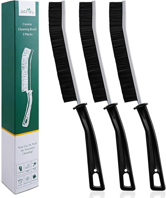 Crevice Cleaning Brush Set – 3Pcs Hard Bristle Cleaning Tools for Grout, Tile Floors, Gaps & Narrow Spaces – Small Grout Scrub Brush for Cleaning Bathroom, Shower, Window Tracks, Kitchen