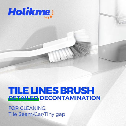 Holikme 7 Pack Deep Cleaning Brush Set, Scrub Brush, Grout Brush, Pool Brush, Scrub Pads with Scraper Tip Scouring Pads, for Pool Walls, Bathroom, Floor, Tub, Shower and Kitchen Surface (Brown)