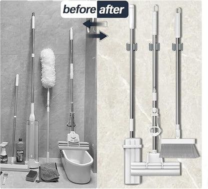 3-H Mop and Broom Holder Wall Mount,Mop Hanger 15 Pack for Organizing Yard Tool,Rake Handle up to 1.38Inch