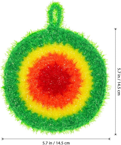 HEALLILY Dish Scrubber Sponge 5 Pack Non Scratch Knitted Household Cleaning Sponges for Kitchen Washing, Reusable Crochet Handmade Oil Resistant (Assorted Colors)