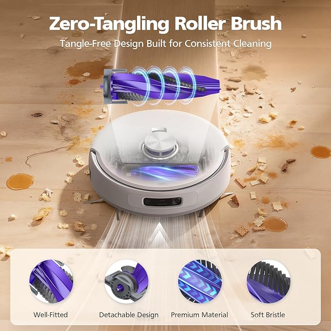 25-Pack Freo Z10 Replacement Parts Accessories for Narwal Freo Z10 / Freo Z10 Ultra Vacuum Cleaner, Include 2 Roller Brushes, 6 Side Brushes, 4 Filters, 6 Mop Pads, 6 Dust Bags and 1 Cleaning Brush