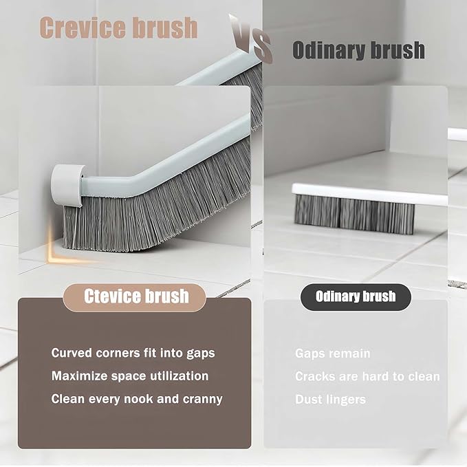 Crevice Cleaning Brush Set - 9 Pcs, Multi-Purpose Hard Bristle Brushes for Deep Cleaning Kitchen, Bathroom, Grout, Sink, Cup, Teapot, Bottle, Blender, Corners, Tight Spaces & More