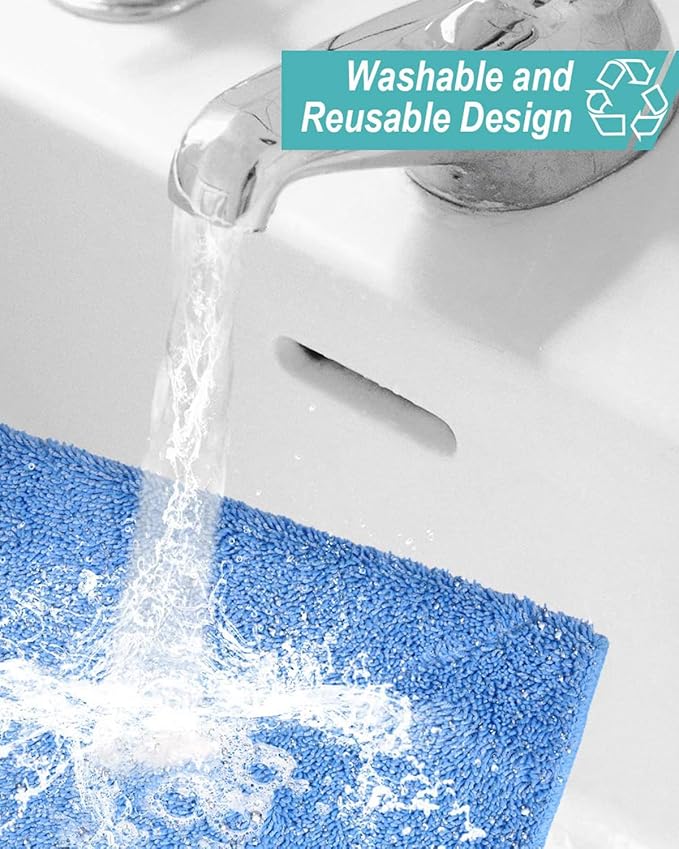 KEEPOW Microfiber Mop Refills Compatible with MR.SIGA Professional Microfiber Mop, 5 Pack Reusable Flat Mop Refills for Hardwood, Laminate, Tile Floor Cleaning, Size: 44cm X 24cm